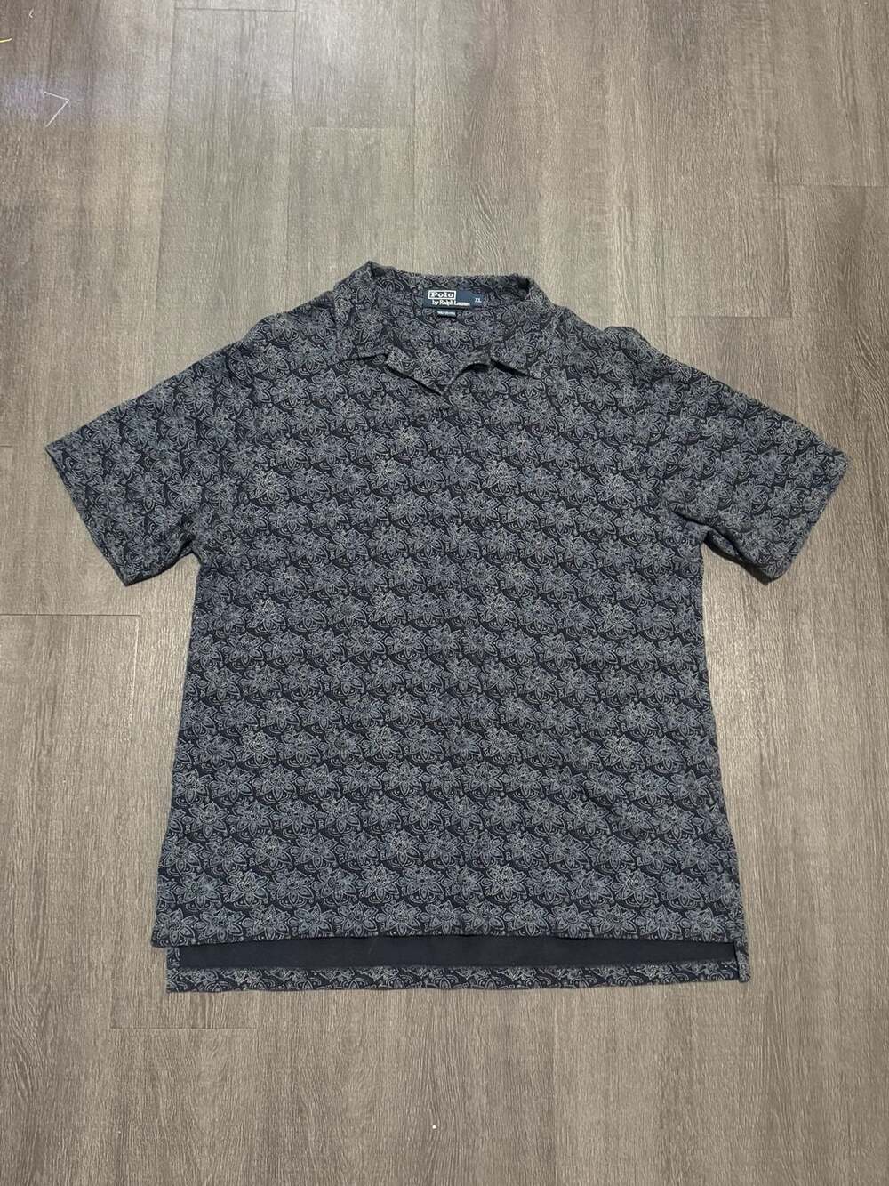 Polo by Ralph Lauren Black Paisley Short Sleeve Collared Shirt XL